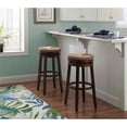 thumbnail image 6 of Linon Maya 31" Wood Swivel Seagrass Seat Barstool in Walnut Brown, 6 of 9