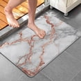 thumbnail image 4 of Gray Rose Gold Marble Pattern Bathroom Rugs Mat,Non Slip Microfiber Bathroom Rug,Rubber Backing,Soft Bathroom Mats for Bathroom Floor,Tub and Shower,20x32in(50x80cm), 4 of 5