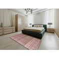 thumbnail image 5 of Ahgly Company Machine Washable Indoor Square Abstract Pink Daisy Pink Area Rugs, 4' Square, 5 of 7