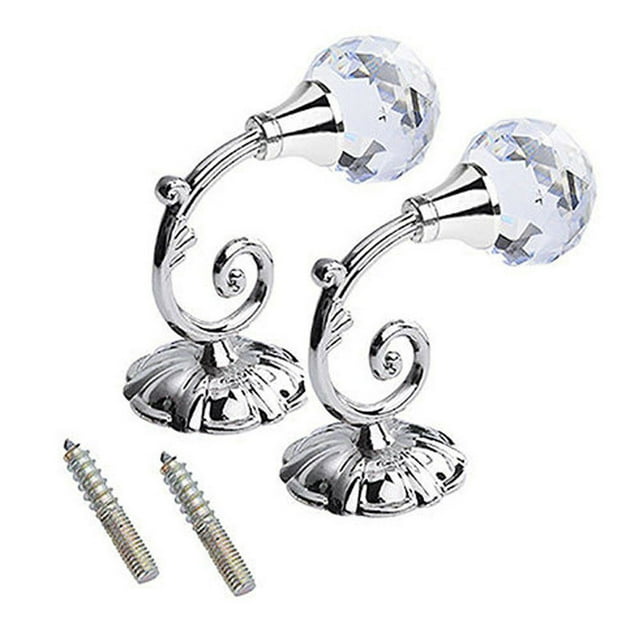 2X Large Metal Crystal Glass Curtain Holdback Wall Tie Back Hanger Holder