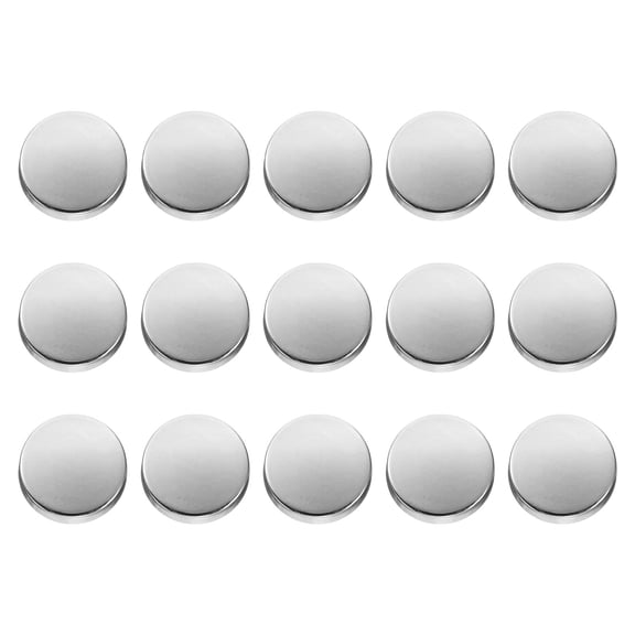 Uxcell 15pcs Metal Round Buttons 10mm Alloy Flat Sewing Buttons, Bright Silver