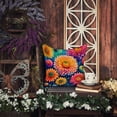 thumbnail image 5 of Colorful Chrysanthemums Fabric Decorative Pillow 14 in x 14 in, 5 of 5