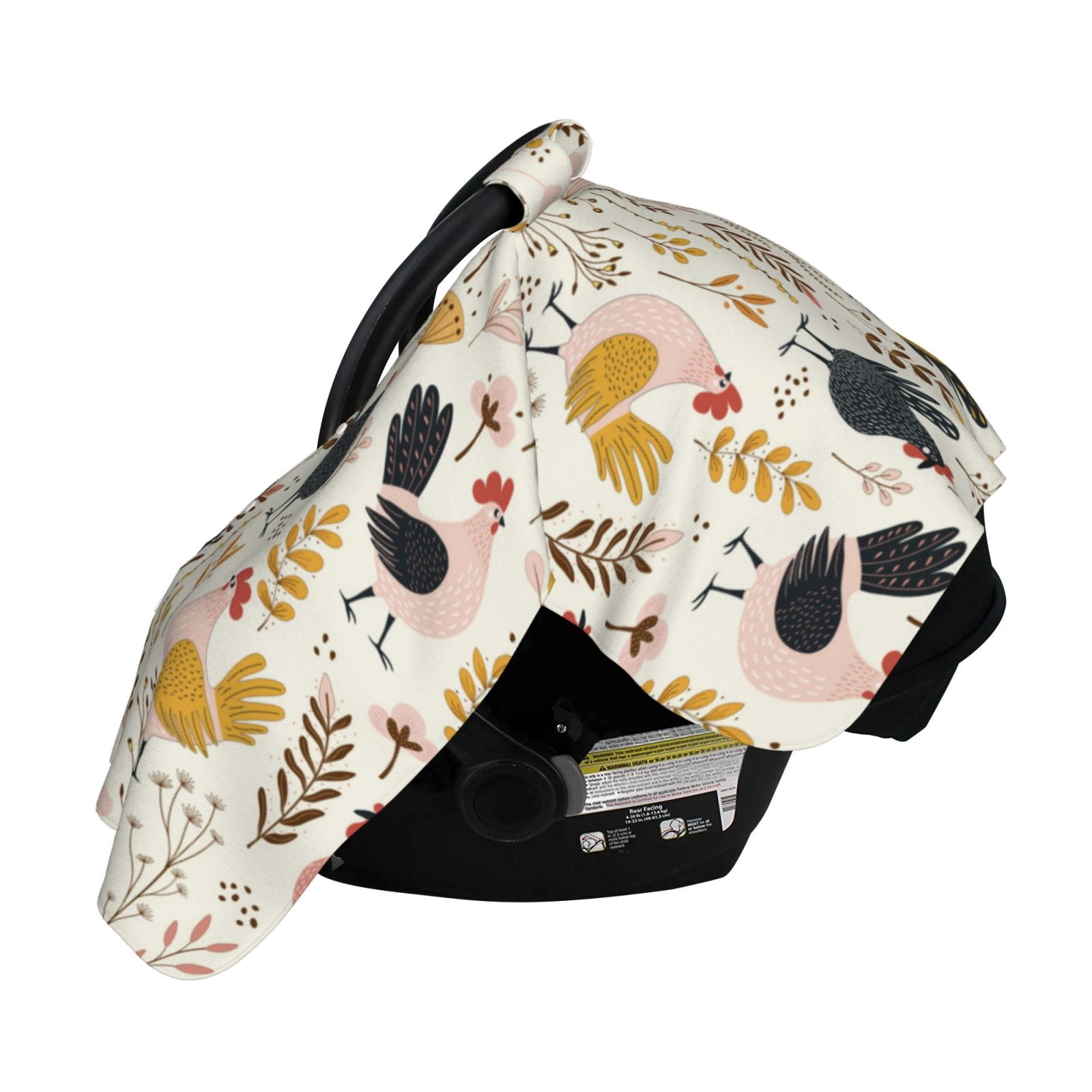 Naloa Cartoon Chickens Baby Car Seat Cover, Breathable Baby Carrier Cover, Multiuse Baby Carrier Cover & Nursing Breastfeeding Cover