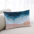 thumbnail image 2 of Navy Blue Beige Throw Pillow Cover 16 x 24 Inch Decorative Pillow Cover Abstract Art Beach Watercolor Lumbar Pillowcase Seasonal Rectangle Cushion Case for Couch Sofa Bed Living Room, 2 of 7