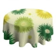 thumbnail image 4 of Green Yellow Dandelion Pattern Round Tablecloth 60"x60",Wrinkle Wipeable Table Cloth for Kitchen Dining Room Picnic Patio Party, 4 of 6