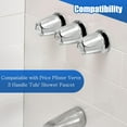 thumbnail image 2 of 3 Piece Metal Shower Knob Replacement Compatible with Price/Pfister Verve Tub Shower, Bathtub Faucet Handle Remodel Trim Kit Include 1 Hot 1 Cold 1 Diverter and 3 Screws(Polished Chrome), 2 of 7