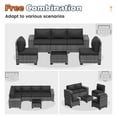 thumbnail image 7 of Poteban Patio Furniture Set 6 PCS Outdoor Sectional Conversation Sets Featuring Widen Wicker Armrests and High Back,Grey&Black, 7 of 7
