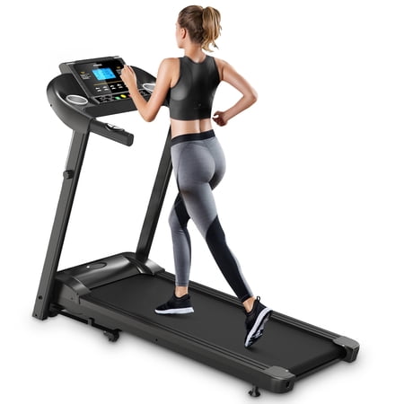 SUGIFT 2.0 Hp Electric Treadmill  10° Tilt  5-inch LCD Screen  Folding Treadmill with MP3 Function