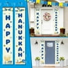 WOXINDA Happy Hanukkah Banner Hanukkah & Chanukah Decorations Porch Hanging Welcome Sign For Home Holiday Party