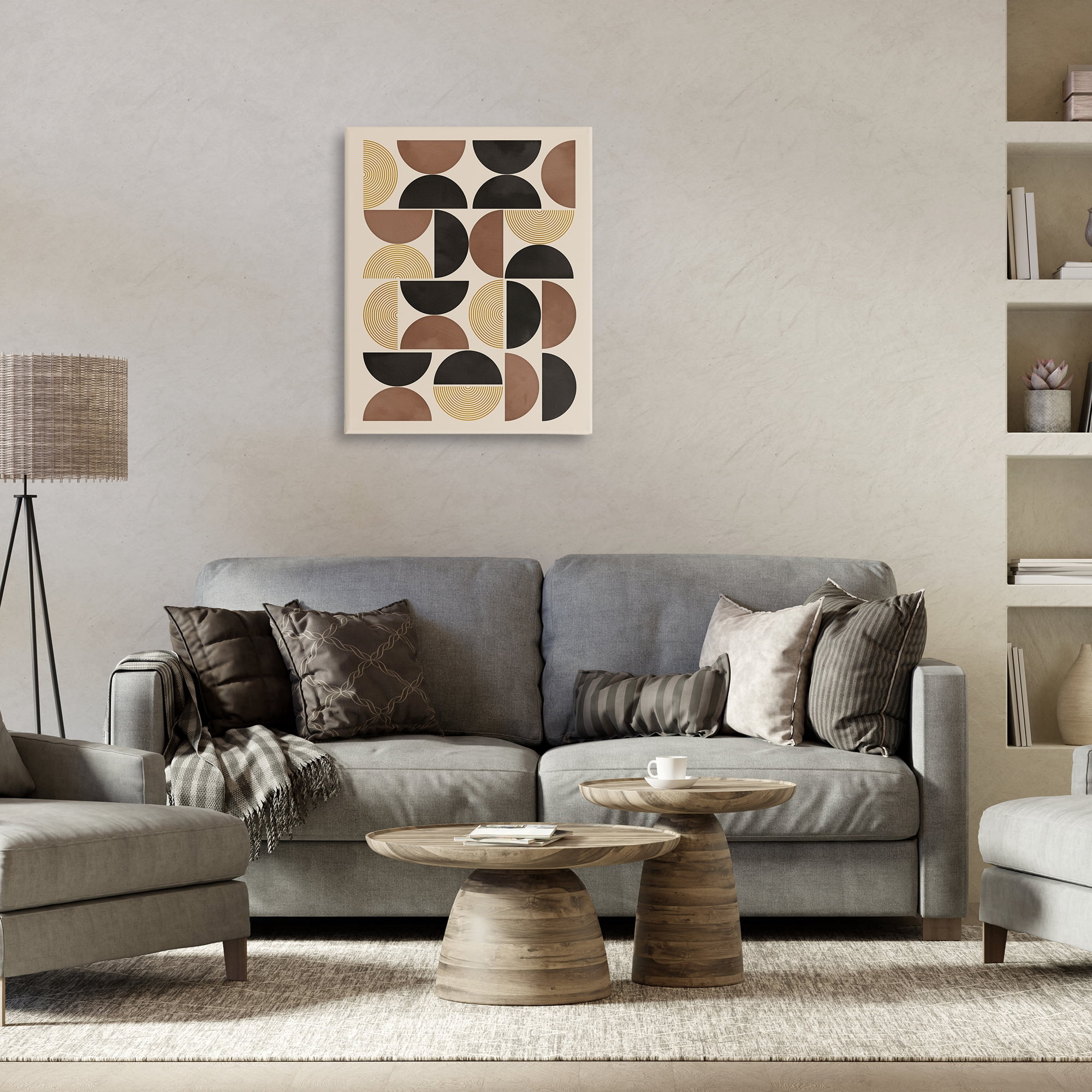 Stupell Industries Midcentury Geometric Arches Abstract Painting Gallery Wrapped Canvas Art Print Wall Art, 24 x 30