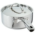 thumbnail image 2 of BergHOFF Vintage Tri-Ply 18/10 Stainless Steel 7" Saucepan 2qt. with Lid, Hammered, 2 of 6