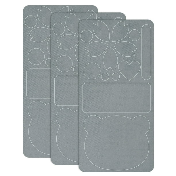 Uxcell 3-Pack Parches de Reparación de Poliéster, 7.9 x 3.9" Parches de Reparación de Tela Autoadhesivos para Sofás, Gris