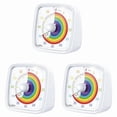 thumbnail image 1 of 3X 60-Minute Visual Timer with Night Light, Countdown Timer,Pomodoro Timer with Rainbow Pattern White, 1 of 6