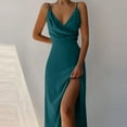thumbnail image 2 of Gaecuw Elegant Dresses for Women Wedding Guest V Neck Bodycon Dresses Sleeveless Champagne Ankle Length Long Dresses Party Dress Prom Dresses Acrylic Flowy Graduation Dresses Solid Semi Formal Dress, 2 of 5