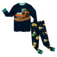 thumbnail image 5 of KPOPLK Boys Pajama Set Long Sleeve Lounge Clothes Set Soft Cotton Fall Winter Excavator Print Sleepwear Pjs Sets Dark Green Size 4-5 Years, 5 of 5
