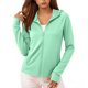 thumbnail image 1 of Craaazy Women's Slim Fit Full Zip Hoodie, Solid Color Long Sleeve Quick Dry Top, Sun Protection Hooded Jacket with Pockets for Daily Wear Gifts, 1 of 6