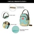 thumbnail image 4 of FORMRS Crossbody Bag for Women Quilted Travel Shoulder Cell Phone Purse with Chain Strap Handbag, Blue Beach Pattern, 4 of 7