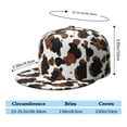 thumbnail image 5 of Black and White Cow Print Flat Brim Snapback Hat - Adjustable Farmhouse Vintage Baseball Cap for Men & Women - Country Style Animal Design Urban Streetwear, 5 of 6