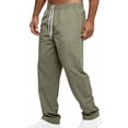 thumbnail image 2 of Men’s Cargo Pants, Joggers, Trousers, Elastic Waistband Drawstring Loose Straight Leg, Multiple Pockets Quick Dry Lightweight, Casual Daily Gym Workout Hiking Travel, | AKLJWH,Army Green L, 2 of 9