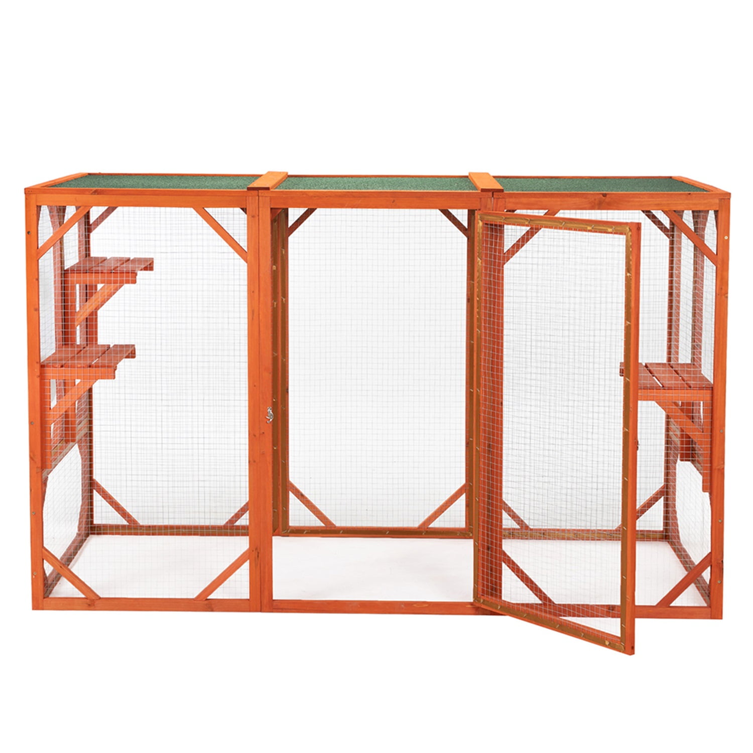 Pefilos 70" Pet Cages for Cats Kitty Enclosure with Door Rabbit Hutch, Cat House Cage with Platforms, Red Pefilos 70" Pet Cages for Cats Kitty Enclosure with Door Rabbit Hutch, Cat House Cage with Platforms, Red
