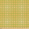 thumbnail image 2 of Ambesonne Mustard Fabric by the Yard Upholstery, Dotted Nested Square Forms, 3 Yards, Pale Earth Yellow and White, 2 of 5