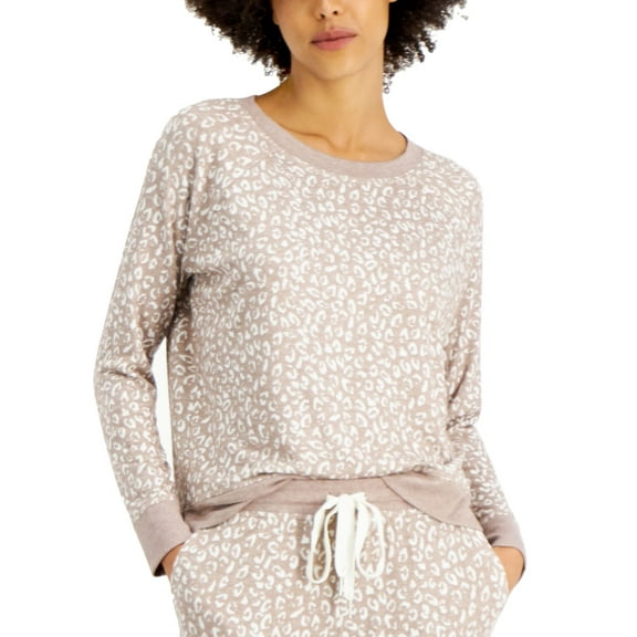 Alfani Womens Printed Hacci Pajama Top