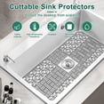 thumbnail image 2 of Silicone Sink Protectors with Drain Holes Heat-Resistant Sink Mat Protector Non-Slip Cuttable Sink Mat for Center Drain Sink Reusable Kitchen Sink Pad for Bottom of Kitchen Farmhouse Sink, 2 of 9