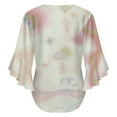 thumbnail image 6 of Abstract Pastel Geometric Shapes Women's V-Neck Blouse With 3/4 Ruffled Bell Sleeves Casual Top Ladies Blouses, 6 of 7