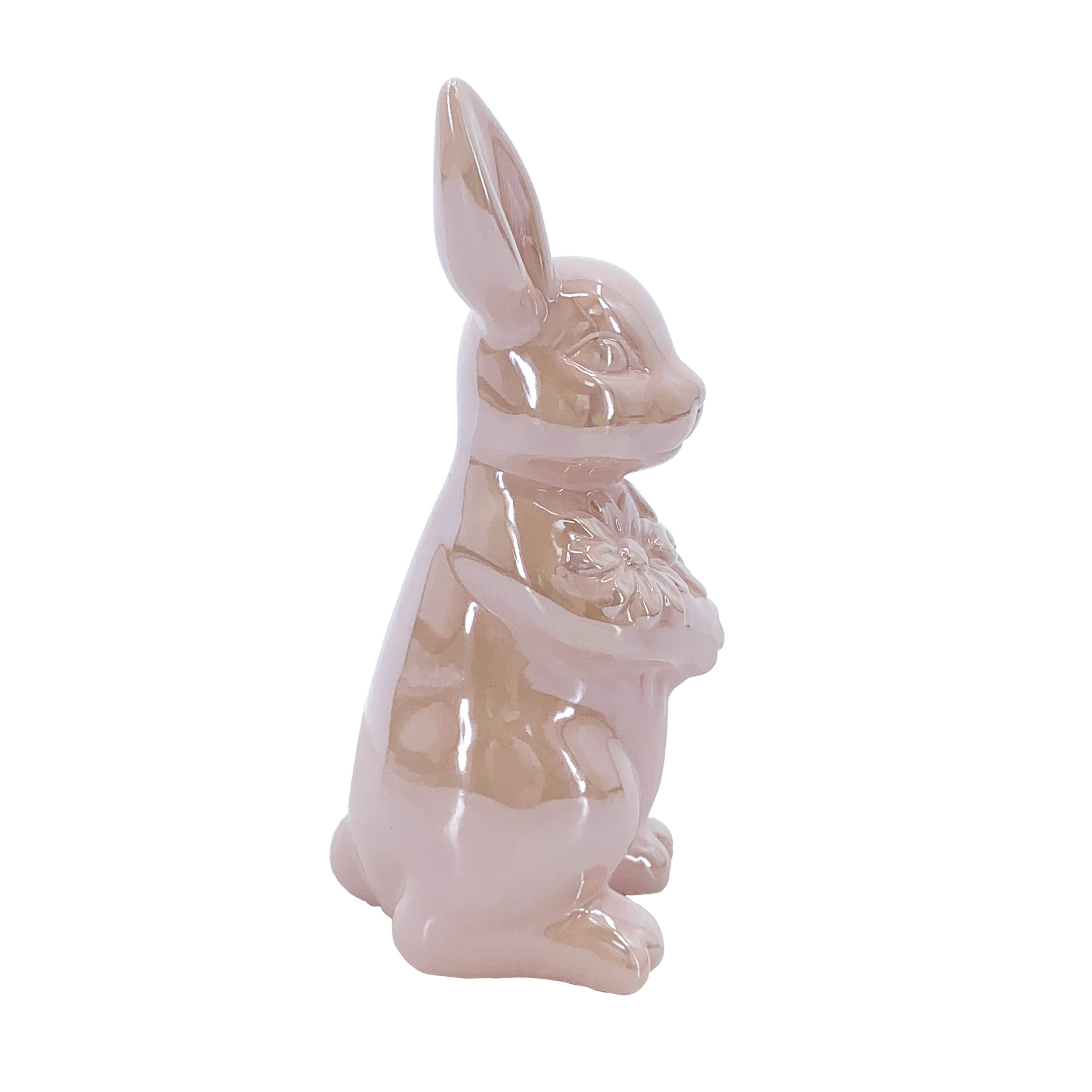 Way to Celebrate Easter Dolomite Pink Finish 5.5" Bunny Decoration Assortment