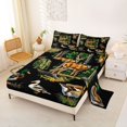 thumbnail image 2 of Castle Fairy Camo Mixed Wildlife Queen Sheets 4 Pieces,Spotted Deer Mallard Pine Queen Sheet Sets,Camo Black Green,1 Fitted Sheet, 1 Flat Sheet and 2 Pillowcases, 2 of 6