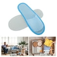 thumbnail image 4 of Unique Bargains 1 Pair Disposable Slippers Foldable Open-Toed Linen Slippers Hotel Slippers for Family Blue, 4 of 5