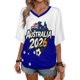thumbnail image 2 of Women's Football Graphic T-Shirt, Women's V Neck Short Sleeve Soccer Fan T Shirt with Names Print Casual for Soccer Tournament 2026 Navy Size: XL, 2 of 5