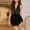 Black, variant on Fazvaoo Ladies Nightgowns Chemises Thin Short Sleepwear Fashion Casual Silk Lace Plain Pajama(Black,Size S-XL)