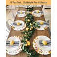 thumbnail image 4 of 13 Inch Round Placemats Set of 6, Hello Fall Non Slip Heat Insulation PP Table Mats, Orange Pumpkins Thanksgiving Maple Leaf Washable Place Mats for Kitchen Dining Party Table Decor, 4 of 7