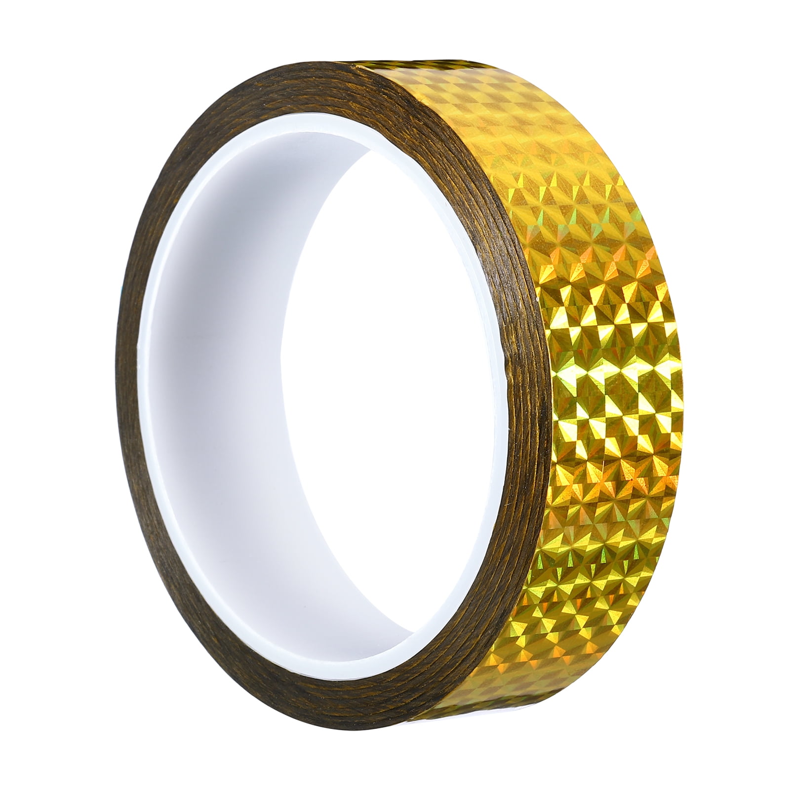 25mm x 50m Prism Tape, Holographic Reflective Self Adhesive for DIY Art Craft Wrapping Decoration, Gold
