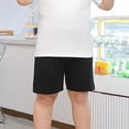 thumbnail image 5 of Amidoa Boys Baggy Solid Color Cargo Shorts – Elastic Waist Summer Casual Shorts,Black,11, 5 of 5