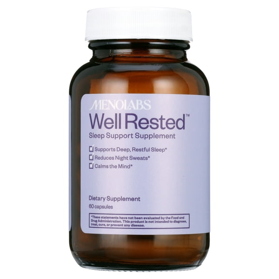 MenoLabs Well Rested Menopause Treatment and Support Supplement Sleep Aid and Night Sweat Relief, 60 Count