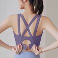 thumbnail image 5 of Women's Sports Bras Sports Underwear New Fall Yoga Wear Thin Running Back Training Shock-proof Vest Peach Breasted Bra Wireless Bras for Women Purple XL, 5 of 5