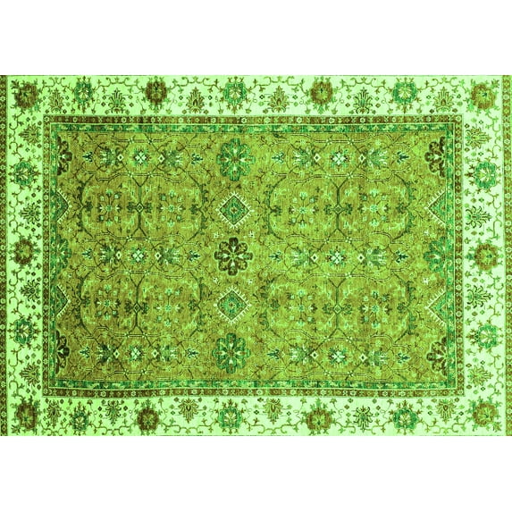 Ahgly Company Indoor Rectangle Oriental Green Traditional Area Rugs, 2' x 3'