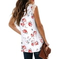 thumbnail image 4 of Mujeres Vest de algodón Cordero casual Tanktop suelto Citas de vacaciones Vacaciones de vacaciones Básica Ropa básica Trabajo diario Vintage Top blanco Flor roja L Inevent AP009841-03, 4 of 7
