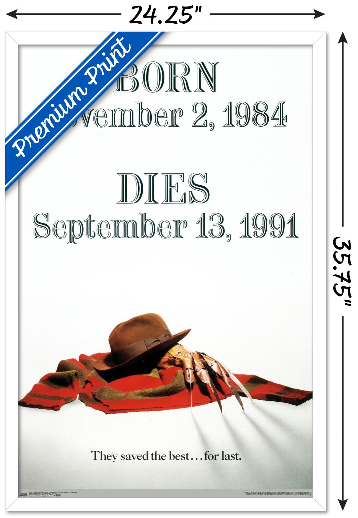 Nightmare On Elm St: Freddy's Dead: - Tombstone Wall Poster, 22.375" x 34", Framed