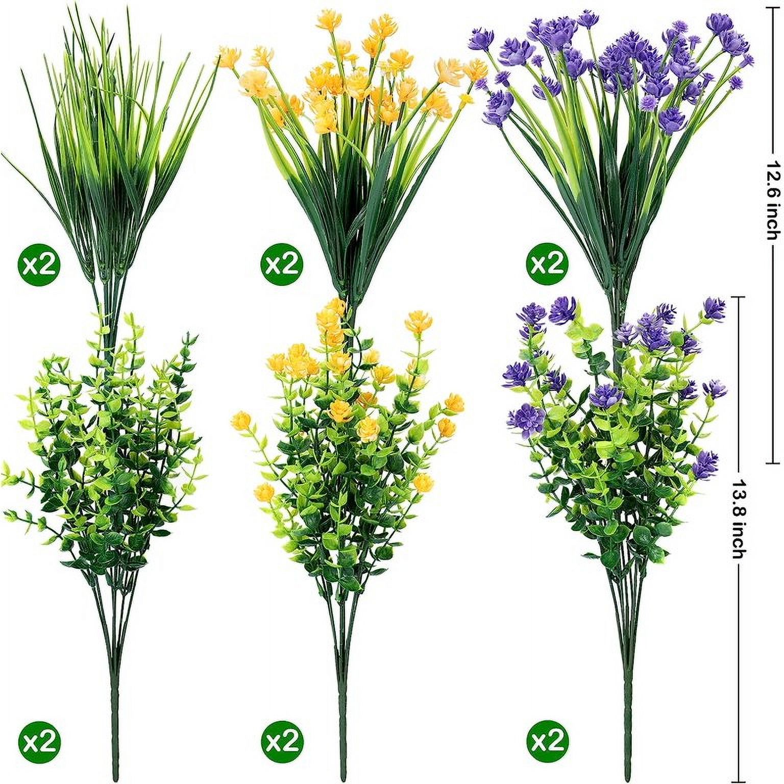 MAMOWEAR Artificial Flowers Outdoor UV Resistant Fake Flowers, Faux Plastic Flowers for Decoration Home Kitchen Garden Wedding Party Décor