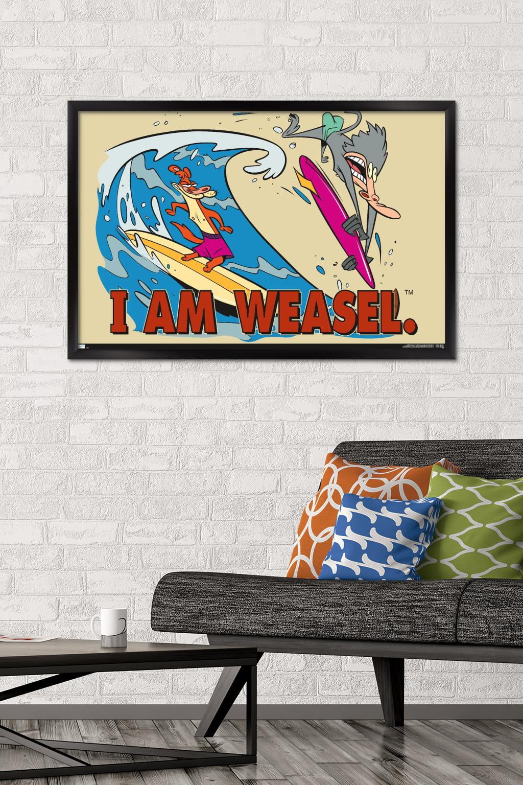I Am Weasel - Surf Wall Poster, 22.375" x 34", Framed