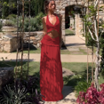 thumbnail image 3 of EASYBRAUS Women V Neck Strap Maxi Dress Summer Sleeveless Ruched Sexy Vacation Dress, 3 of 5