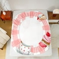 thumbnail image 5 of Manfei Kawaii Cake Dessert Bed Sheets for Teen, Cartoon Coffee King Sheets, Salmon Buffalo Plaid Sheet Set, Luxury Bedroom Decor, 4-Piece, 5 of 7