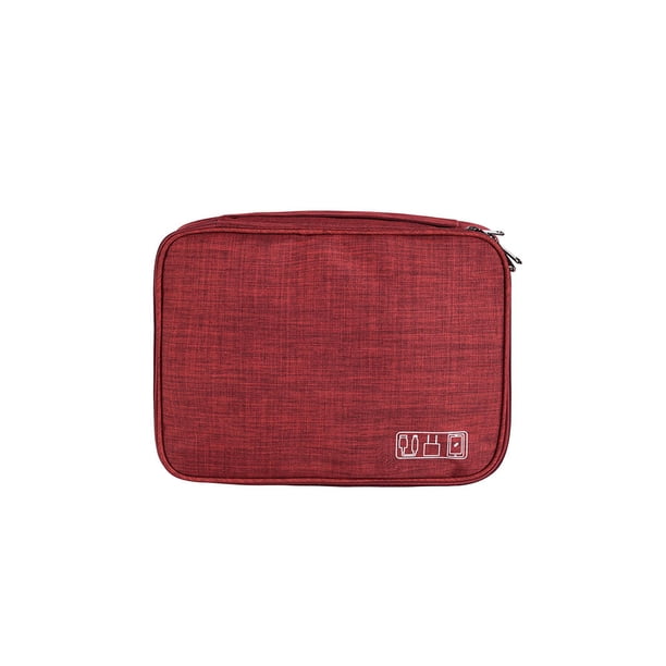 Estuche de almacenamiento Organizador de cables Bolsa de Accesorios de viaje Gran capacidad Conveniente Bolsas de mano Contenedor de Almacenamiento y organización del hogar Vino rojo 5 pulgadas Naiovety HA077341-03