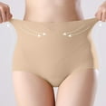 thumbnail image 3 of VISALY Tummy Control Underwear for Women, Women'S Underwear High Waist Ice Breathable Briefs Multipack, Plus Size, Shapewear Panties (Beige, XL), 3 of 10