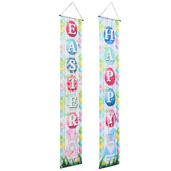 Easter Banner Party Door Decor Outdoor Spring Decorations Welcome Sign Happy Polyester