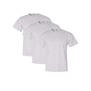Jerzees Men's Adult Short-Sleeve T-Shirt 3 Pack, Ash, Small