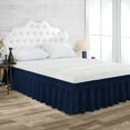 thumbnail image 1 of Wrap Around Bed Skirt Navy Blue Short Short Queen Size 11 Inch Tailored Drop, Soft Double Brushed Hotel Quality Microfiber Bed Skirt Luxury, Easy to Care Wrinkle & Fade Resistance, 1 of 3